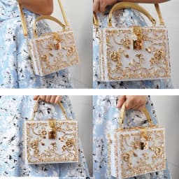 Box Designer Evening Bag Diamond Flower Clutch Bag Hollow Relief Acrylic Luxury Handbag Banquet Party Purse Women's Shoulder Bag