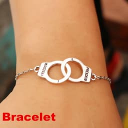 Handcuff Pendant Necklace for Women Men Steampunk Lover's Collares FREEDOM Unique Design Valentine's Day Gift Fashion Jewelry