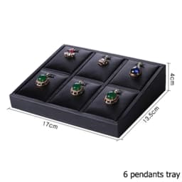 Superior Black PU Leather Ring Jewelry Display Tray Insert Charm Pendant Earring Accessories Bracelet Storage Stand Holder Shelf