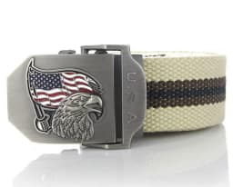 SupSindy Men Canvas Belt USA Eagle Metal Buckle Army Military Tactical Belts for Men Jeans Outdoor Training Soldier Strap Male