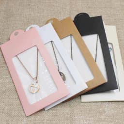 50PCS Multi Color Paper Jewelry Package & Display Box Window Hanger Packing Box with Clear PVC Window for Necklace/Earring