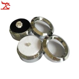 60Pcs/Lot Metal Jewelry Display Stone Box Visible Round Stainless Steel Gem Diamond Storage Box With Black and White Insert