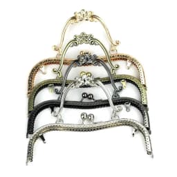 4 Pcs/Lot 20.5 CM Bronze Silver Golden Black Plum Blossom Flower Pattern Metal Purse Frame Kiss Clasp Handle Bag Accessories