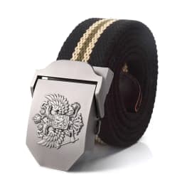 SupSindy Men Canvas Belt Russian Metal Buckle Soviet CCCP Army Military Tactical Belts for Women Jeans Waistband Male Strap