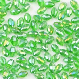 WLYeeS 4*6mm Austrian Mix Color Oval Glass Beads Small Loose Faceted Space Crystal Rice Beads for Jewelry Making DIY Accessories