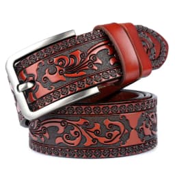 MEDYLA Belts For Men High Quality Cow Genuine Leather Embossing Belt Male Fashion Classic Vintage Pin Buckle Strap For