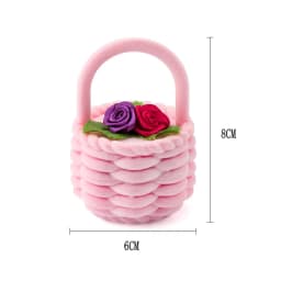 1 Piece Cute Flower Basket Velvet Wedding Engagement Ring Box Gift Box Holder for Earrings Necklace Display Jewelry Case