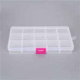 15 Grid Adjustable Transparent 5 Colors Jewelry Storage Box Ring Earring Beads Case Plastic Portable Organizer Box Travel Bins