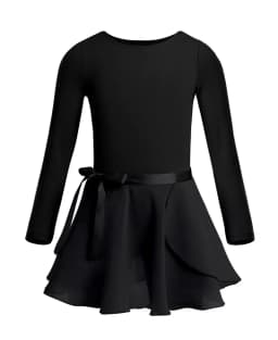 ChicTry Kids Ballet Tutu Dance Class Performance Dress Children Girls Gymnastics Leotard Dancewear Clothes with Tied Skirt Set