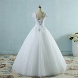 Customized ZJ9085 Lace White Short Cap Sleeve Wedding Dresses 2025 For Bride Bridal Gown Vintage Plus Size Maxi Customer Made