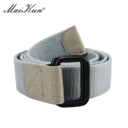 Maikun Men Double Ring Buckle Belt Tactical Canvas Men Belt Casual Harajuku Male Belt For Jeans