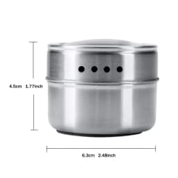 LMETJMA Magnetic Spice Jars Set With Spice Labels and Chalkboard Pen Stainless Steel Seasoning Pepper Spice Storage Jars Tins