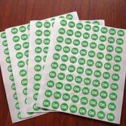 3000pcs 10mm OK Self-adhesive Gloss Paper Label Sticker Factory Product Quality Inspection Manufacture Procedure Control Tag