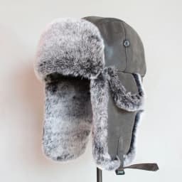 Unisex Winter Men Warm Russian Ushanka Hat with Ear Flap Pu Leather Faux Fur Trapper Cap Earflap for Women Pilot Trooper Hats
