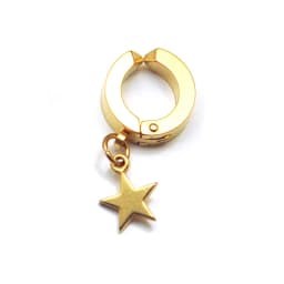 Alisouy 2pcs Star Pendant No Pierced Black Blue Gold Color Stainless Steel Men Punk Ear Clip Earrings
