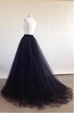 Black Soft Tulle Floor Length Formal Ball Gown Skirts Custom Pleated Wedding Fashion Vintage Long Skirts Elegant Tulle Petticoat