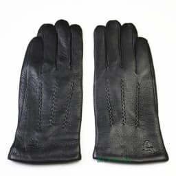 Men Winter Genuine Leather Gloves Deerskin Watermark Pattern Wool Lining Velvet Lining Free Shipping