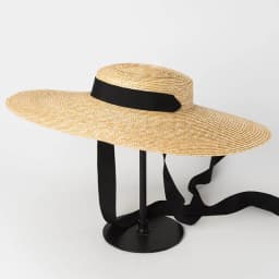 Wide Brim Boater Hat Brim Straw Hat Flat Women Summer Kentucky Derby Hat White Black Ribbon Tie Sun Hat Beach Cap