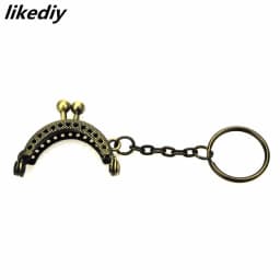 3 Pcs/Lot 4 CM Golden Bronze Silver Half Round Metal Purse Frame Kiss Clasp Lock With Key Ring Bag Accessories 3 Colors