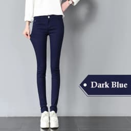 JLZXSY NEW Popular Basic Cotton Slim Pants Colorful Denim Jeans Skinny Pencil Pants