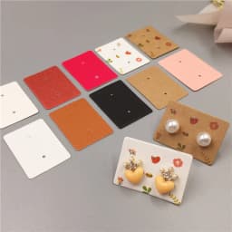 50pcs/lot 3.5x2.5cm Multi color Paper Cute Stud Earring Hang Tag Card Jewelry Display Packing Card Custom Logo Cost Extra