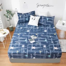 1 piece of bed sheet for bedroom 100%Polyeste Elastic Band Around bedding Fitted Sheet Only (excluding pillowcases)