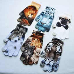 Lovely Unisex Animals Digital Pattern Cat Winter Elastic Knit Touch Screen Gloves Men Women Warm Full Finger Dancing Gloves B48