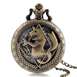 High Quality Full Metal Alchemist Silver Watch Pendant Men's Quartz Pocket Watches Japan Anime Necklace Gift Reloj De Bolsillo