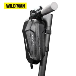 WILD MAN ES8 Bicycle Scooter Handlebar Stem Bag PU EVA Hard Shell Zipper Storage Reflective Trim Hook and Loop Strap Front Bag