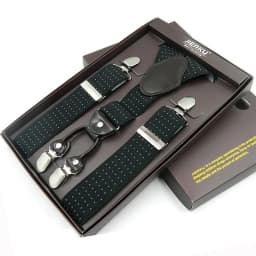 Man Suspenders 4 Clips Leather Braces Adjustable Four Clip-on Belt Strap Trousers Suspensorio Father Gifts Ligas