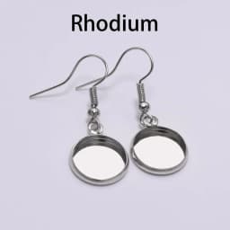 10pcs 10-25mm Tray Bezel Cabochon Earring Hook Blank Setting Round Pendant Ear Base Findings For DIY Glass Cameo Jewelry Making