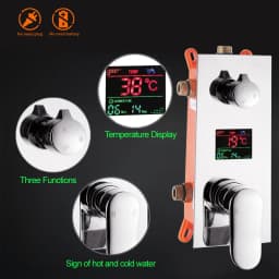 Wall Mounted Brass Shower Control Mixer Valve Digital Temperature Display 2-3 Ways Pre-box Intelligent Bath Shower Mixers