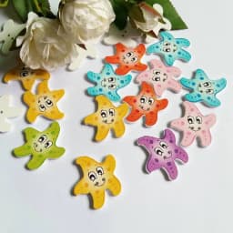 30PCs/lot Ocean Series Buttons for Sewing Decorative Buttons Scrapbooking Crafts Clothing Accessories Wooden Buttons