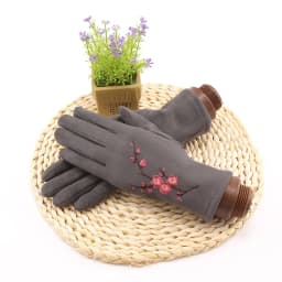 Winter Female Single Layer Warm Cashmere Full Finger Button Cycling Mittens Women Suede Leather Touch Screen Driving Gloves J23