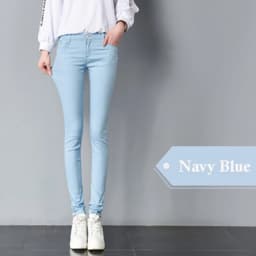 JLZXSY NEW Popular Basic Cotton Slim Pants Colorful Denim Jeans Skinny Pencil Pants