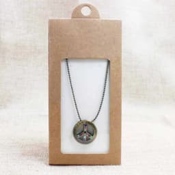 50PCS Multi Color Paper Jewelry Package & Display Box Window Hanger Packing Box with Clear PVC Window for Necklace/Earring
