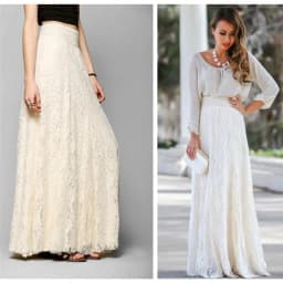 2019 Women Double Lace Layer Chiffon Pleated Long Maxi Skirt Elastic Waist Floral Ankle-Length long skirt streetwear PZ1585