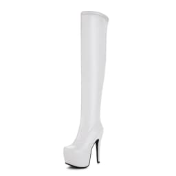 Sgesvier Plus Size 48 Extreme High Heel Boots Women Fashion Sexy Over the Knee Boots Thin Heel Platform PU Leather Shoes OX680