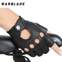 WarBLade Fashion Black PU Half Finger Driving Training Fitness Gloves Punk Jazz Fingerless Gloves For Women Luva Guantes