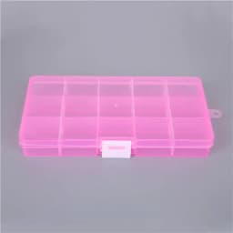 15 Grid Adjustable Transparent 5 Colors Jewelry Storage Box Ring Earring Beads Case Plastic Portable Organizer Box Travel Bins