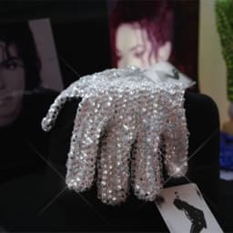 Handmade Silver FULL Crystal Sewn on Glove for Michael Jackson Rhinestone Collection Perfect for Impersonator Preformance