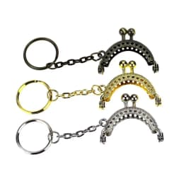 3 Pcs/Lot 4 CM Golden Bronze Silver Half Round Metal Purse Frame Kiss Clasp Lock With Key Ring Bag Accessories 3 Colors