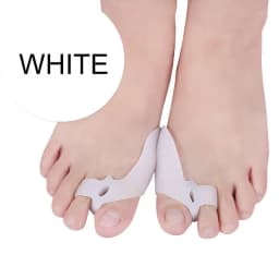 2pcs=1pair Silicone Two Hole Toe Separator Gel Foot Finger Protector Bunion Orthopedic Hallux Valgus Guard Straightener Pedicure