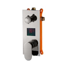 Wall Mounted Brass Shower Control Mixer Valve Digital Temperature Display 2-3 Ways Pre-box Intelligent Bath Shower Mixers