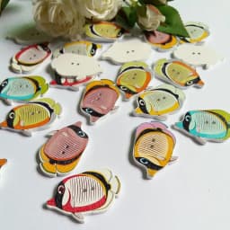 30PCs/lot Ocean Series Buttons for Sewing Decorative Buttons Scrapbooking Crafts Clothing Accessories Wooden Buttons