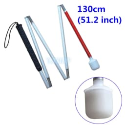 105cm-155cm,black Handle, Aluminum mobility folding cane for the blind (folds down 5 sections)