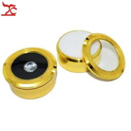 60Pcs/Lot Metal Jewelry Display Stone Box Visible Round Stainless Steel Gem Diamond Storage Box With Black and White Insert