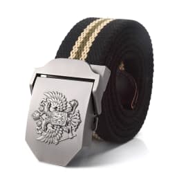 SupSindy Men Canvas Belt Russian Metal Buckle Soviet CCCP Army Military Tactical Belts for Women Jeans Waistband Male Strap