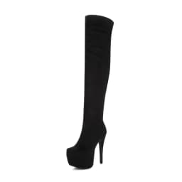 Sgesvier Plus Size 48 Extreme High Heel Boots Women Fashion Sexy Over the Knee Boots Thin Heel Platform PU Leather Shoes OX680