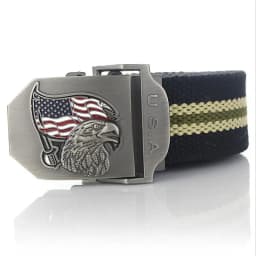 SupSindy Men Canvas Belt USA Eagle Metal Buckle Army Military Tactical Belts for Men Jeans Outdoor Training Soldier Strap Male